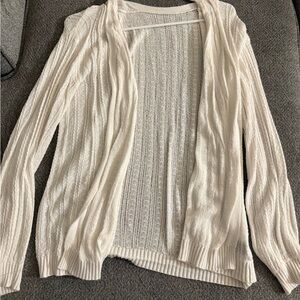 SHEIN Cream Open-Front Cardigan